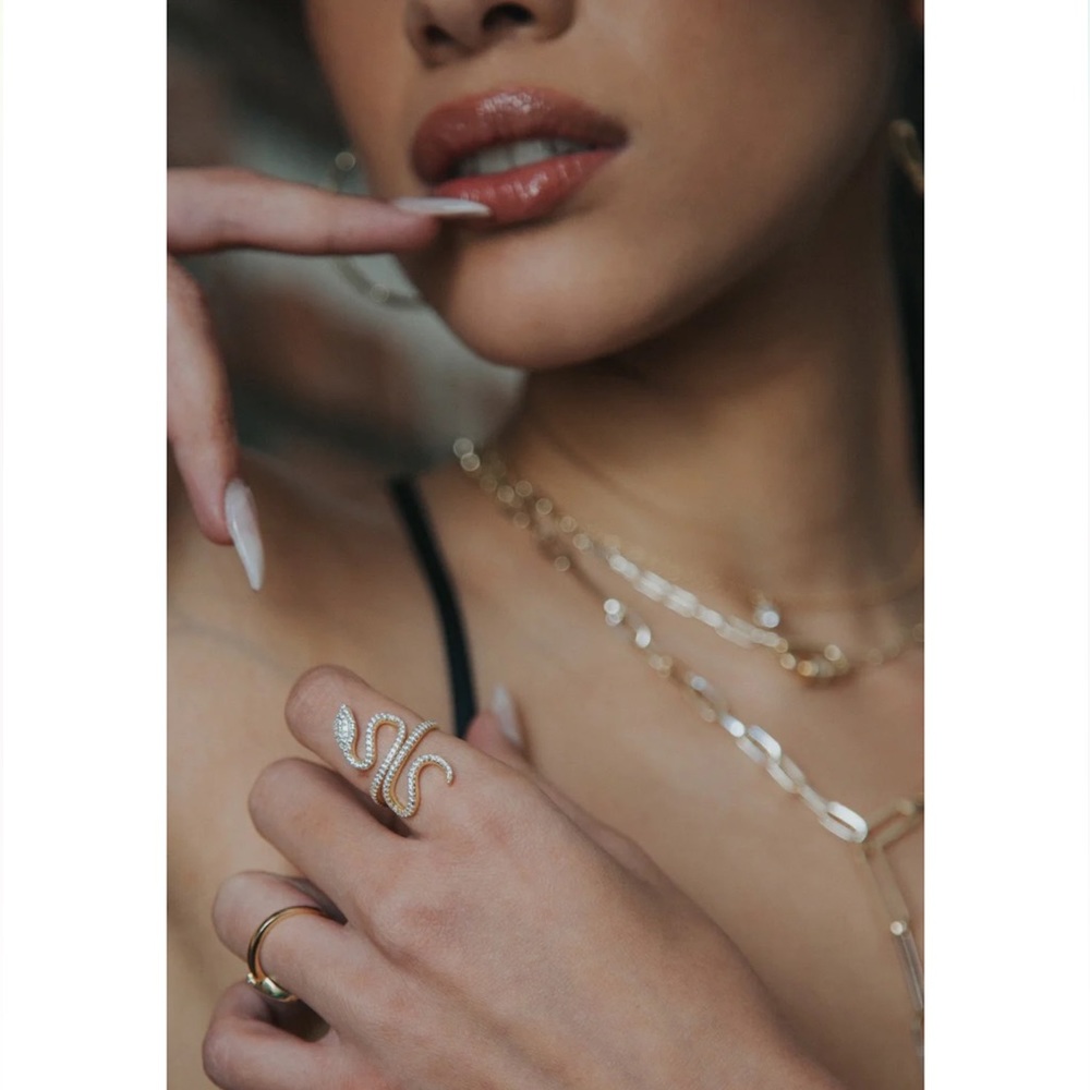 Enchanted snake ring 14 kt vermeil